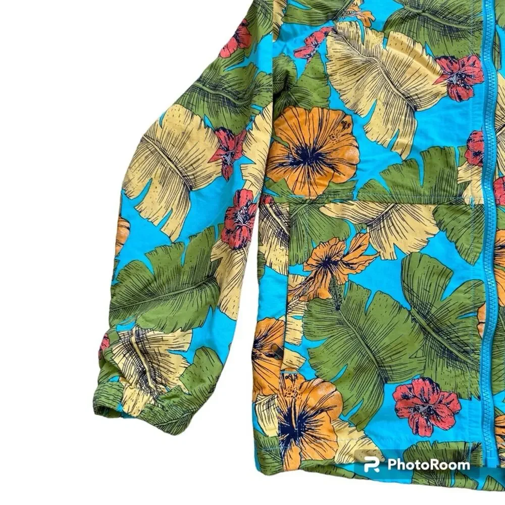 Patagonia Kids’ Baggies Jacket Multi Tropical Flowers Water Resistant Size 10